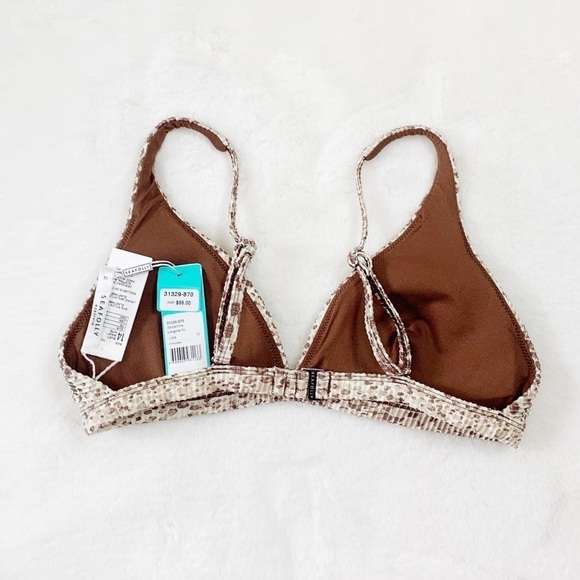 NWT Seafolly Serpetine Snakeskin Print Longline Triangle Bikini Top - Picture 5 of 6